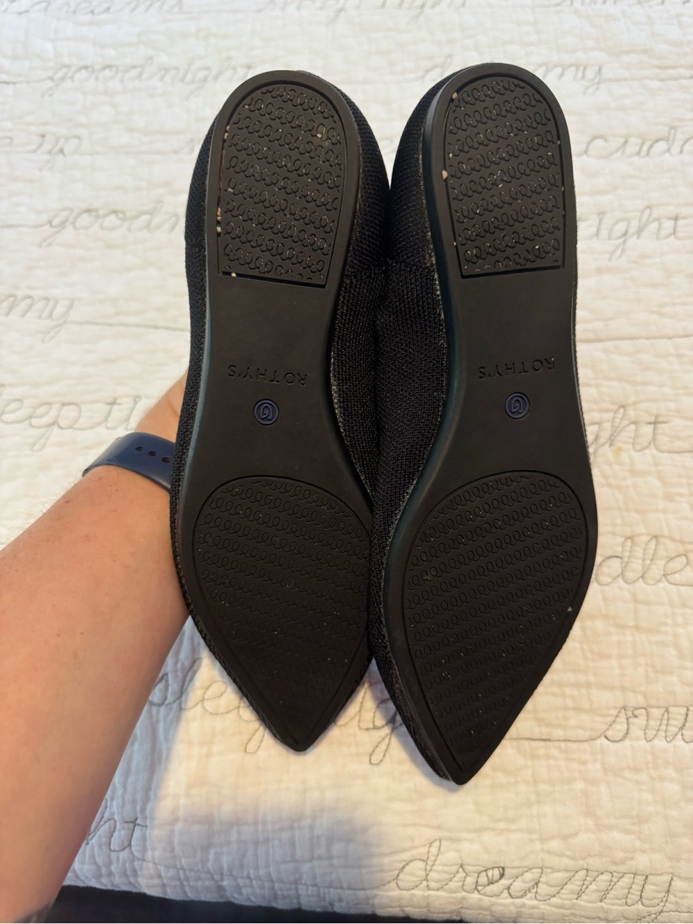Rothy's The Pointe Black Knit Flats, 8.5 - Picture 4 of 7